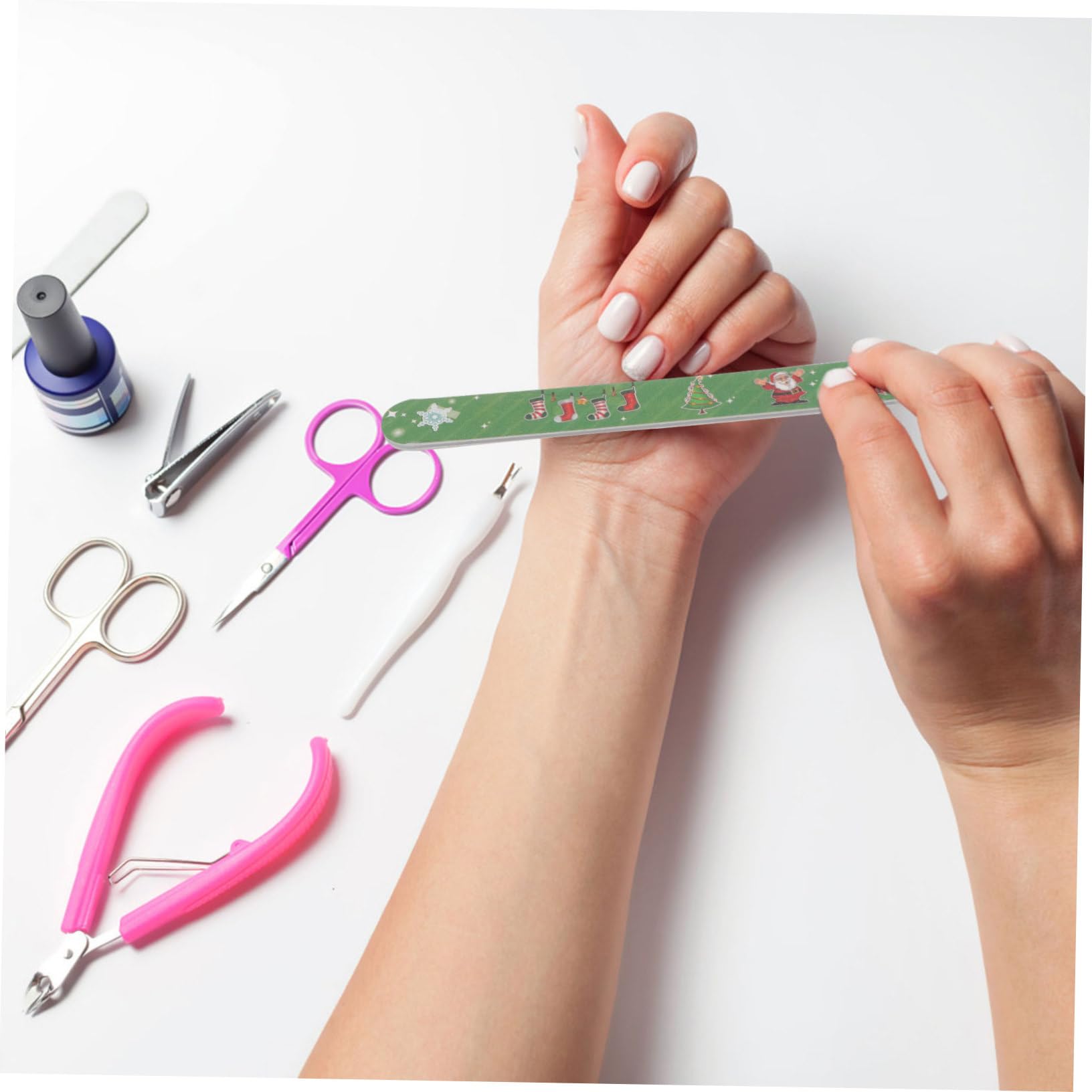 VICASKY 12pezzi Unghie Natalizie Limette per Manicure e Pedicure Lucidanti per Cura Unghie Mani e Piedi Stile Casuale