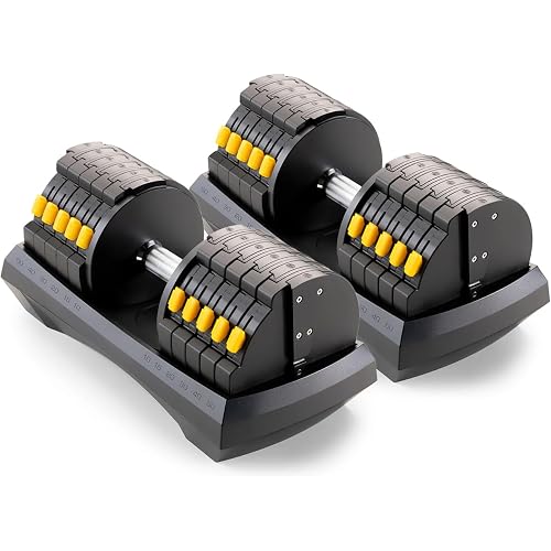 Marcy Adjustable Dumbbell System – 6-in-1 Free Weights for Home Gym, 50 lbs Single or 100 lbs Pair Options for Strength Training