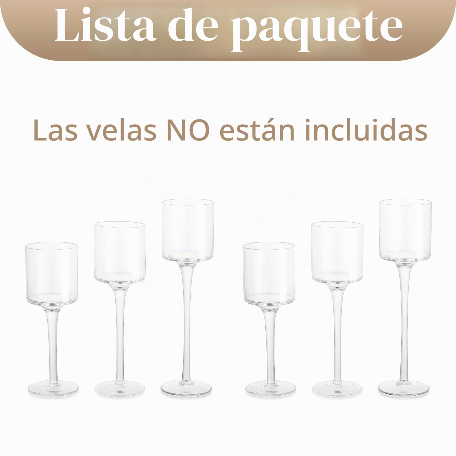 Sziqiqi Portavelas de Velas Pequeñas de Vidrio, 6 Piezas Portavelas de Columna Elegante Candelabros Transparente, Velas para Candelabros Centro de Mesa para Regalos de Boda y Decoración Navideña | Soporte alto para velas de té, para pilar pequeño, flotant