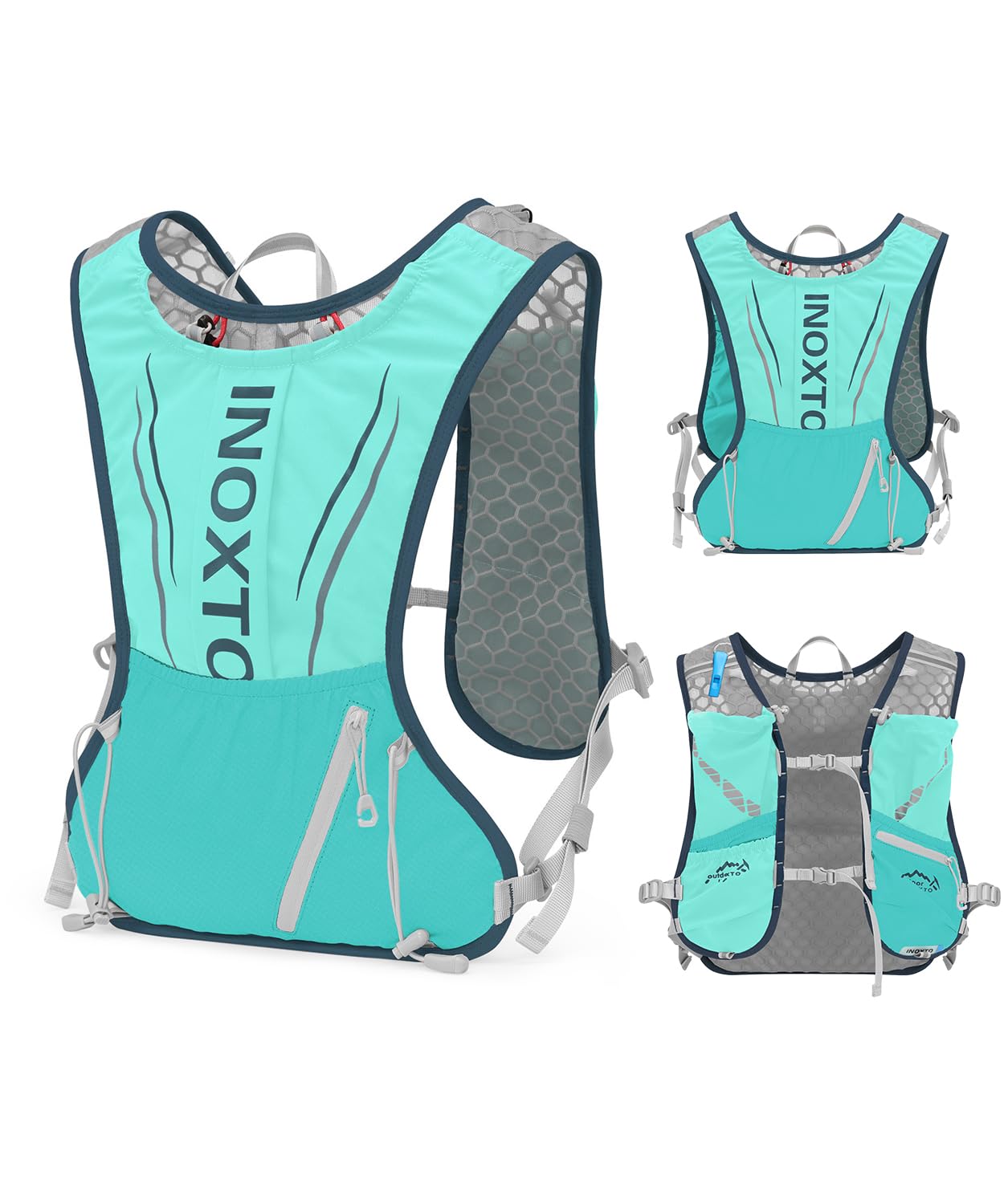 INOXTO Laufrucksack, 5L Leichter Trinkbeutel, geeignet für Outdoor-Wandern, Radwettbewerb, Bergsteiger-Trinkweste, Rucksack, Herren und Damen