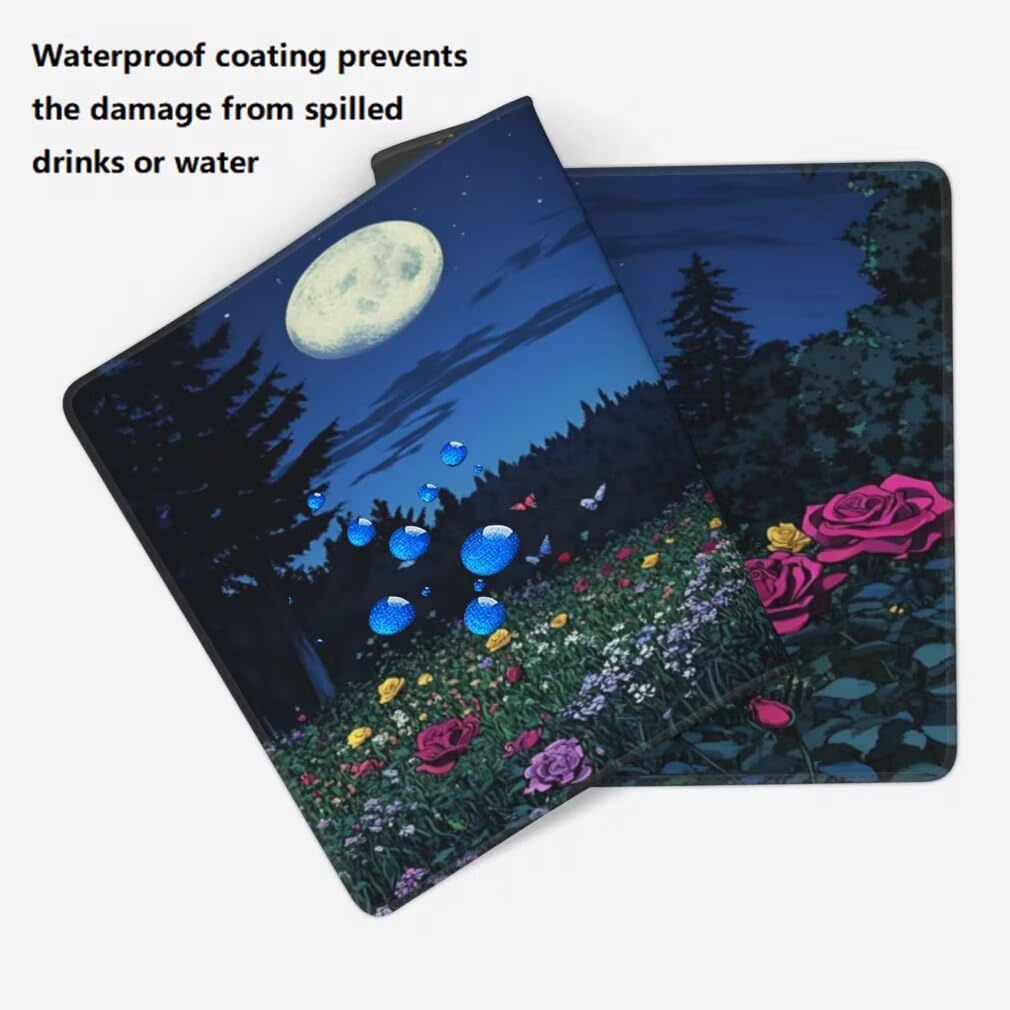 Tappetino Mouse Rosa, Mouse Pad XXL 1200 x 600 x 3 mm, Luna Piena Tappetino Gaming Grande Sottomano Scrivania, Impermeabile Mousepad Lavabile con Base in Gomma Antiscivolo per Computer-MP1537