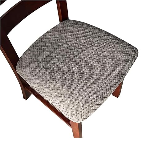 Kit2/4/6 Capas De Assento Impermeável De Cor Sólida Capa Protetora Para Cadeira De Jantar, Capa Protetora Elástica para Cadeiras de Jantar, Resistente a Manchas e Água,45 * 45 * 6.9CM(cinza,6Pcs)