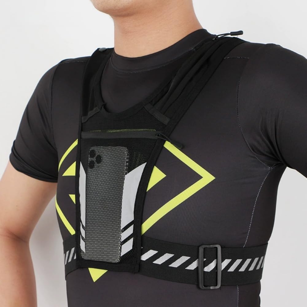 strivor Gilet de Course Ultra-Light,Gilet de Course Respirant avec Étui pour téléphone Portable and Ceinture réglable, pour Jogging, Marche & Sport