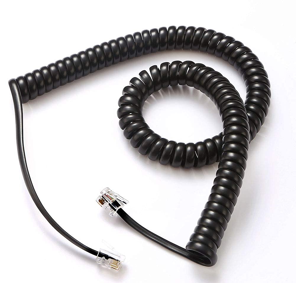 Heavy Duty Telephone Handset Cord 12-Ft Stretched Phone Curly Cords 2ft Coiled for Panasonic KX-NT680-B