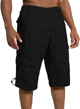 Aotoyou Shorts and Bermuda Men Cargo Capri Pants Cotton with Belt