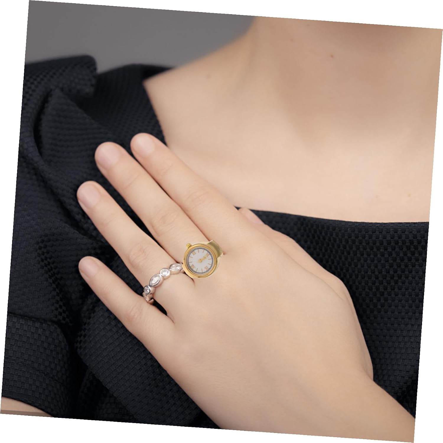 COLLBATH Men's Ring Watch Women's Watch Ring Fashionable Finger Ring Vintage Pocket