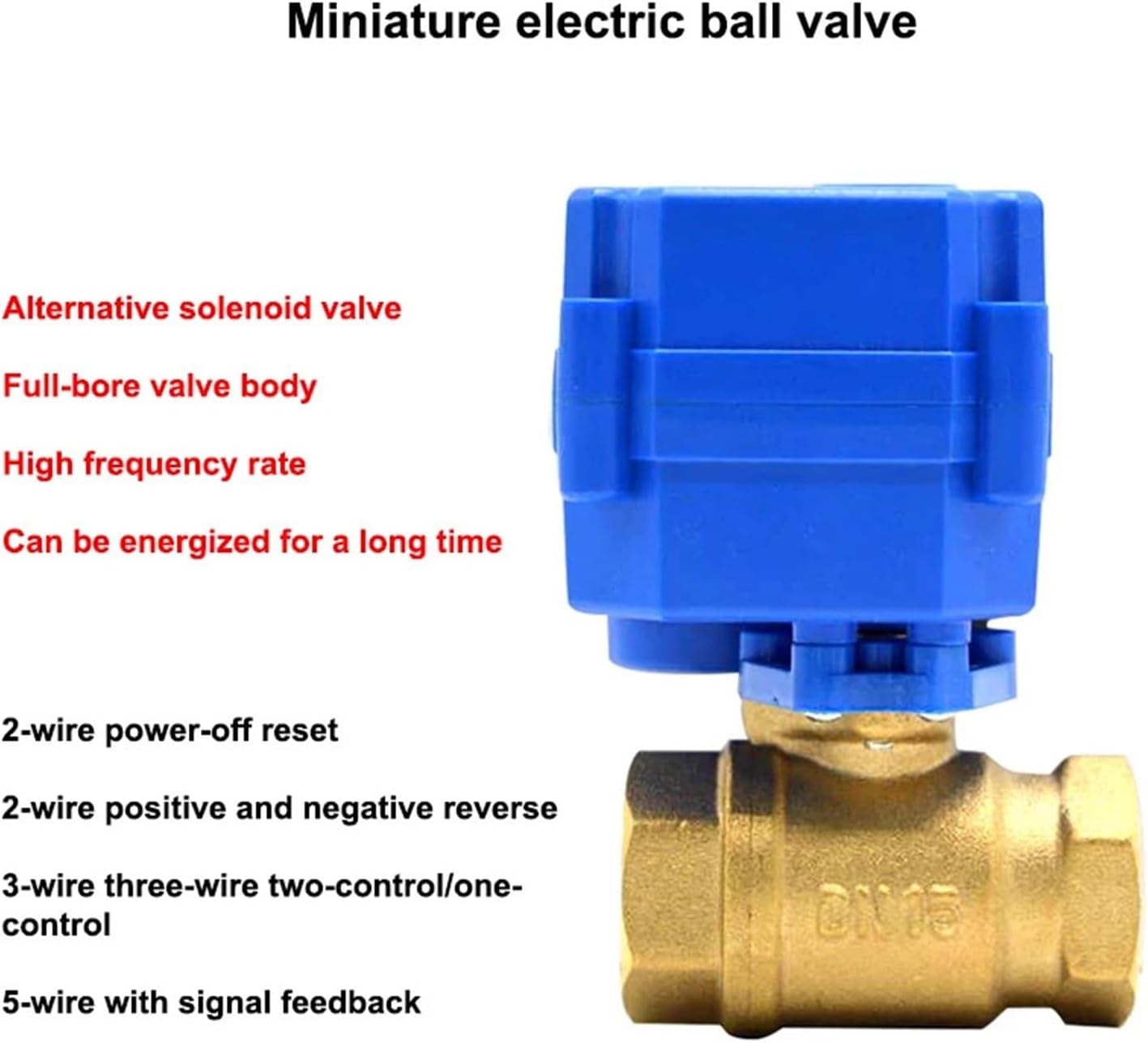 1PCS DN15 DN20 DN25 Ball Valve Two-Way Brass Ball Valve 2-Wire Full-bore Actuator AC/DC/ADC 220V 9-24V(1",AC220V_CR01)