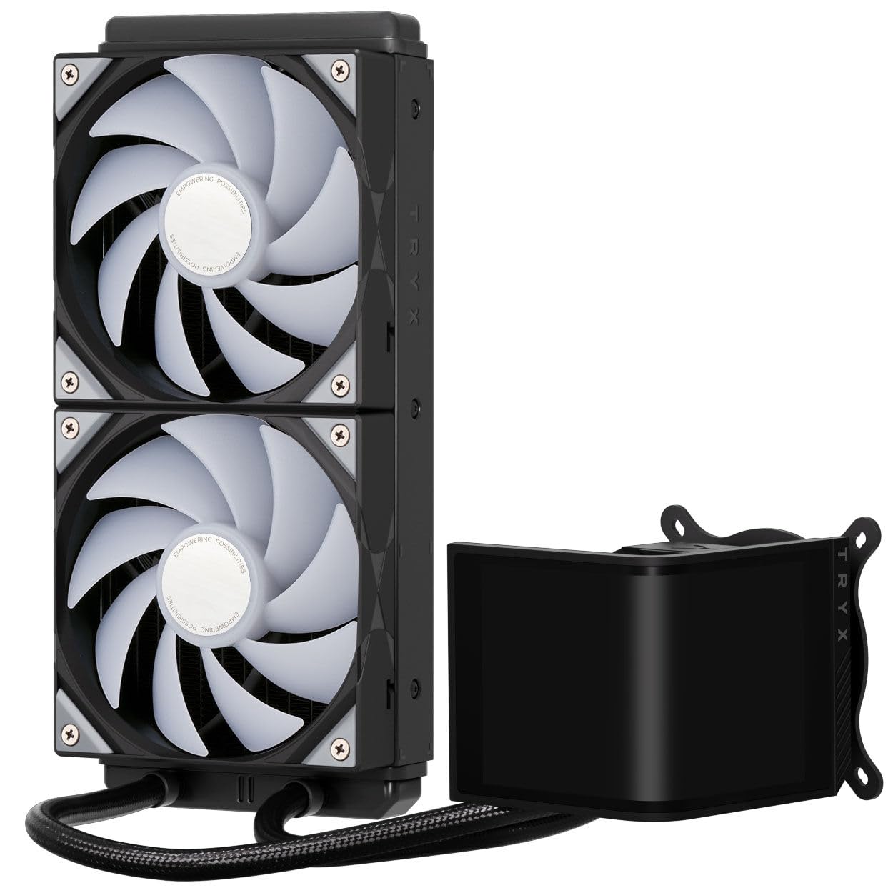 TRYX Panorama SE ARGB 240 Schwarz | 240mm AIO mit 6,5" AMOLED Display für anamorphe 3D-Effekte, mit RGB-Lüftern - für LGA 1851/1700/1200/115X & AM5/AM4