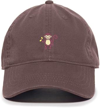 DSGN By DNA Monkey with Banana Baseball Cap Embroidered Cotton Adjustable Dad Hat
