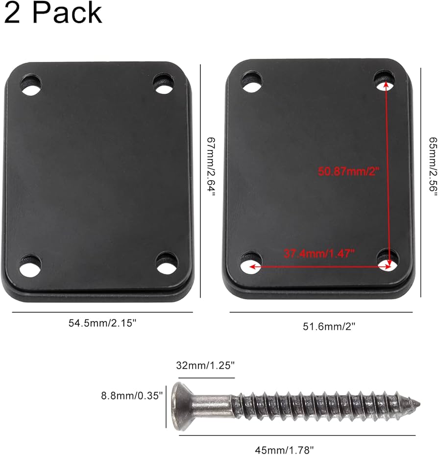 Amazon.com: LifCratms 2 Pack Electric Guitar Neck Plates, Metal