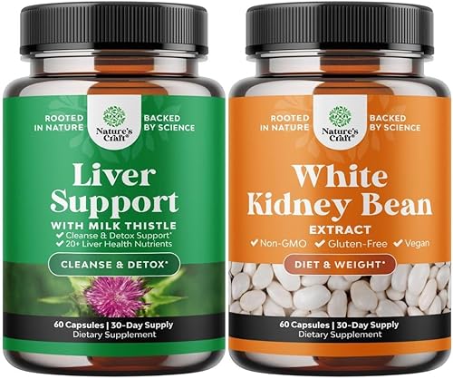 Paquete de extracto de frijol de riñón blanco puro y suplemento de apoyo al hígado de cardo mariano limpia el hígado y previene el envejecimiento