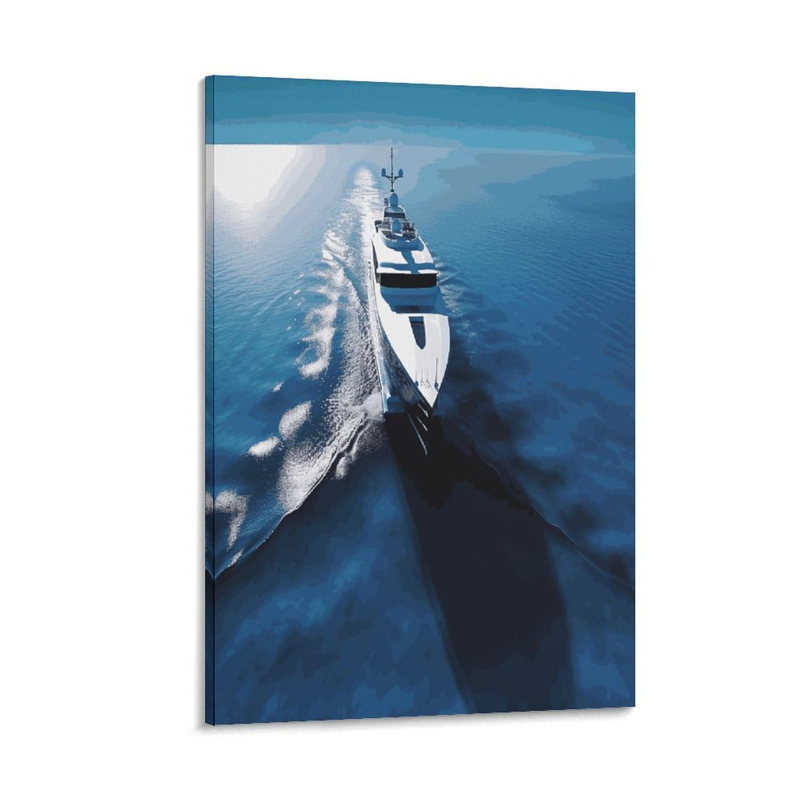 LDGSUPH Yacht Canvas Wall Art Prints Hangable Decor Painting for Wall Prints Painting Artwork Modern Decorative Artwork Ready to Hang Wall Pictures for Home Decor 24x36inch(60x90cm)