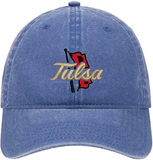 The University of Tulsa Hurricane Flags Vintage Beach Washed Cotton Twill Baseball Hat
