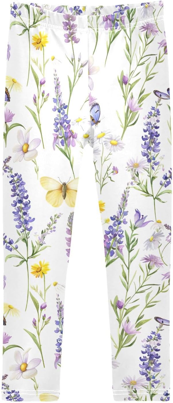 Printed Girls Leggings Wildflower Butterfly
