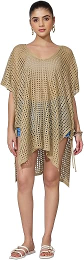 SHOWOFFFF Edition Women's Crochet Beige Open Knit Top-CHN-5715_Beige-P