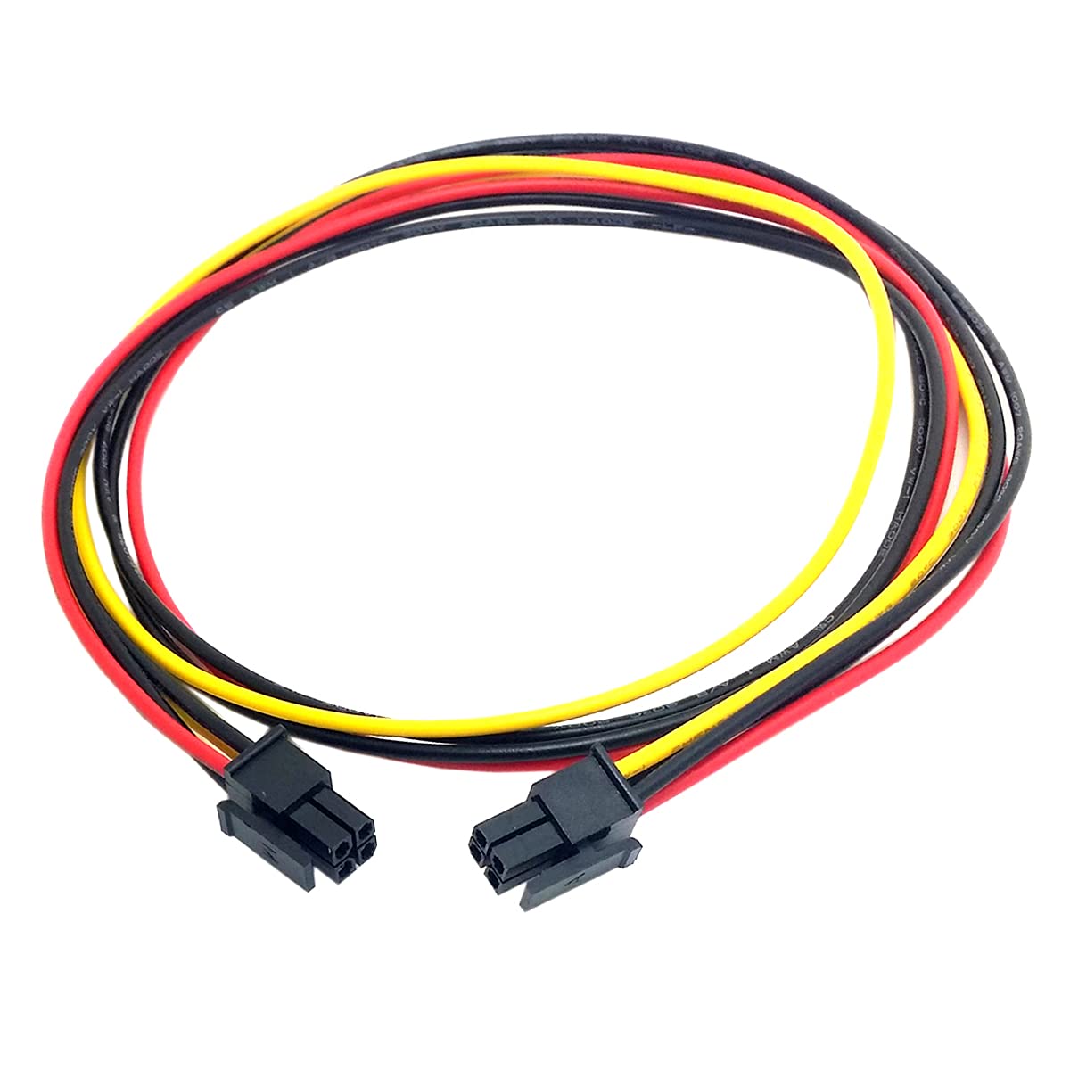 cablecc Pitch=3.0mm ATX Molex Micro Fit Connector 4Pin Power Male to Male Cable 60cm
