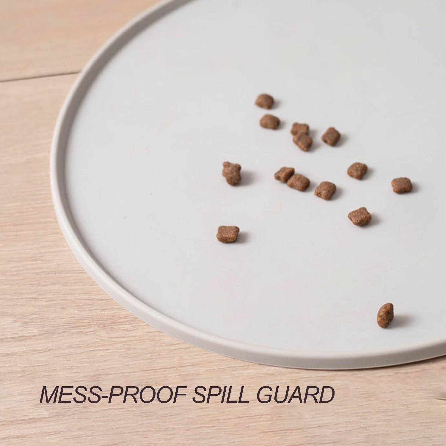 3-Pack Silicone Pet Food Mat, Raised Edge Cat Food Mat, Dog Mat for Food and Water, Large Splash-Proof Pet Bowl Mat for Dogs Cats, Food-Grade Silicone Placemat for Kitchen Counter, Dishwasher Safe