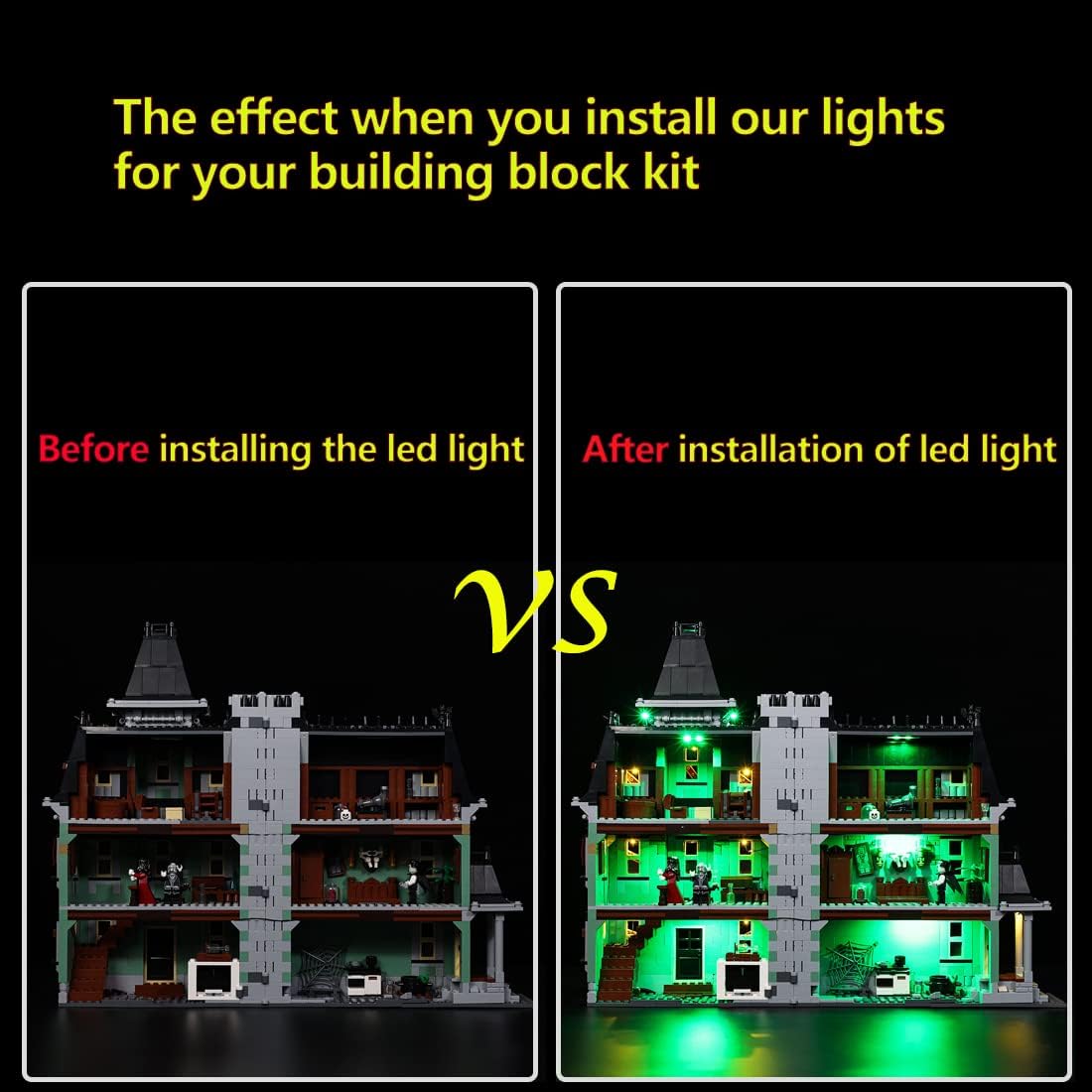 Kyglaring LED Lighting Kit (No Model) Designed for Lego Monster Fighters Haunted House 10228 Model Building Set - Without Lego Set (Remote Version)