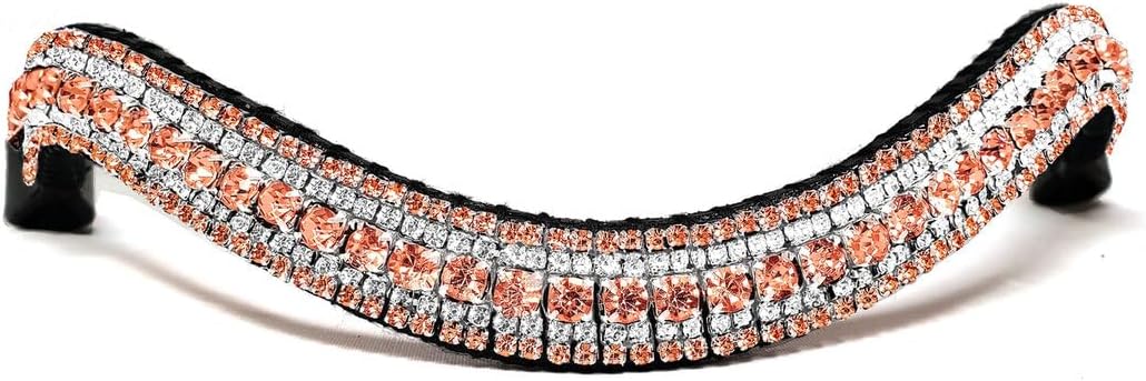 Alice International Leather English Bridle with Soft Padded Browband - Sparkly Crystal Bling for Dressage and Horse Riding COB 80