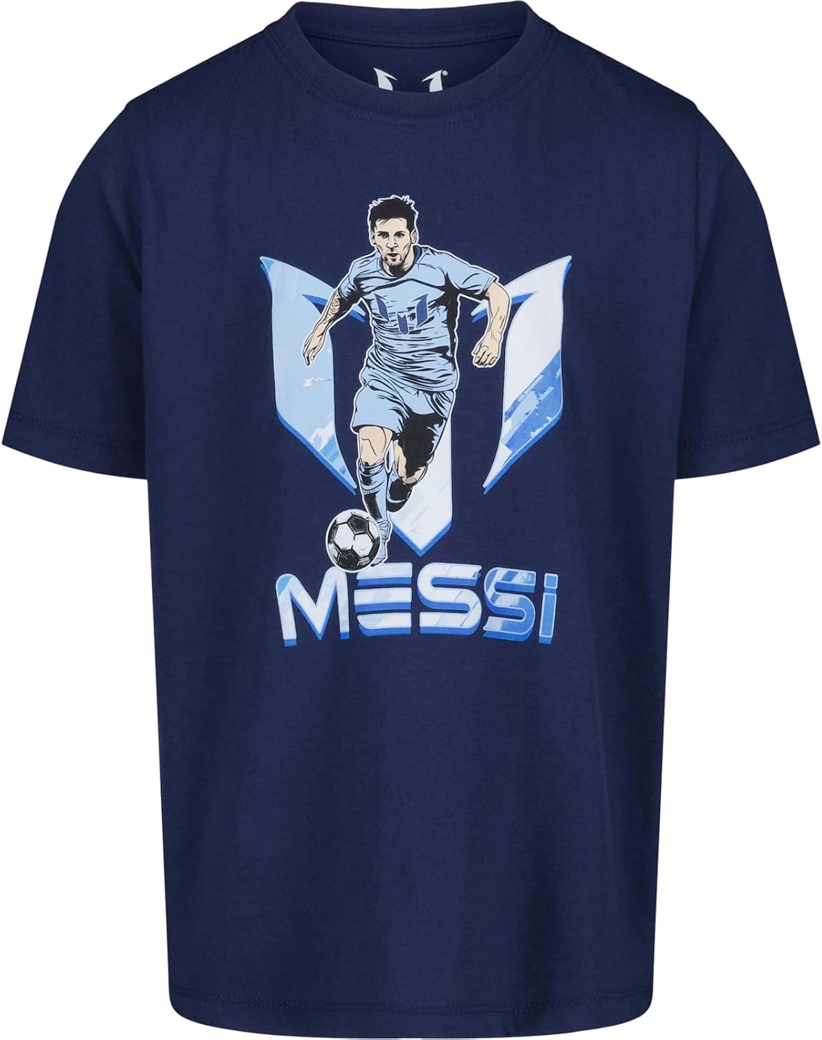 Messi Boys' Lifestyle Short Sleeve T-Shirt, Slim-fit Graphic Tee, Cotton Blend Fabric
