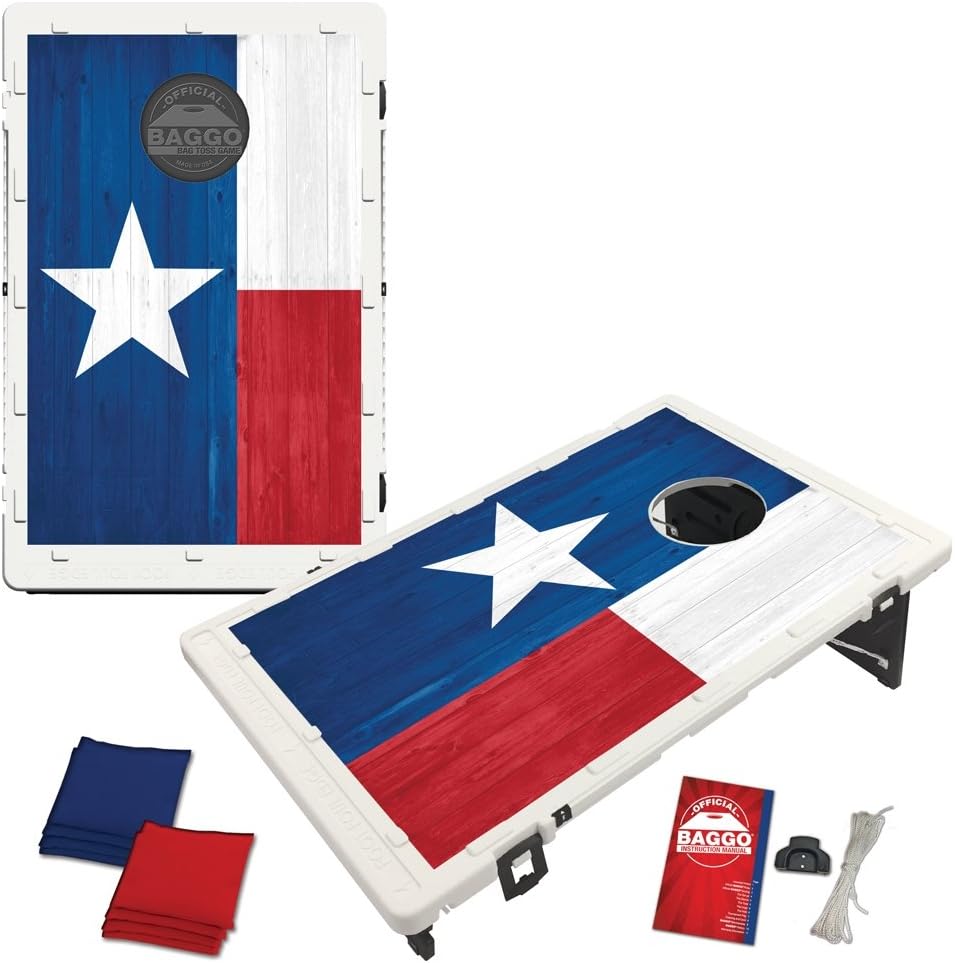 Texas Flag Wood Alt Baggo Bean Bag Toss Portable Cornhole Game