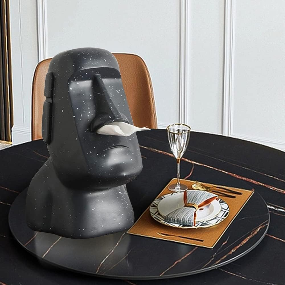 Stone Figure Tissue Holder Case Waterproof Creative Napkin Paper Holder Environmentally Decoration for Home Kitchen Car (B)