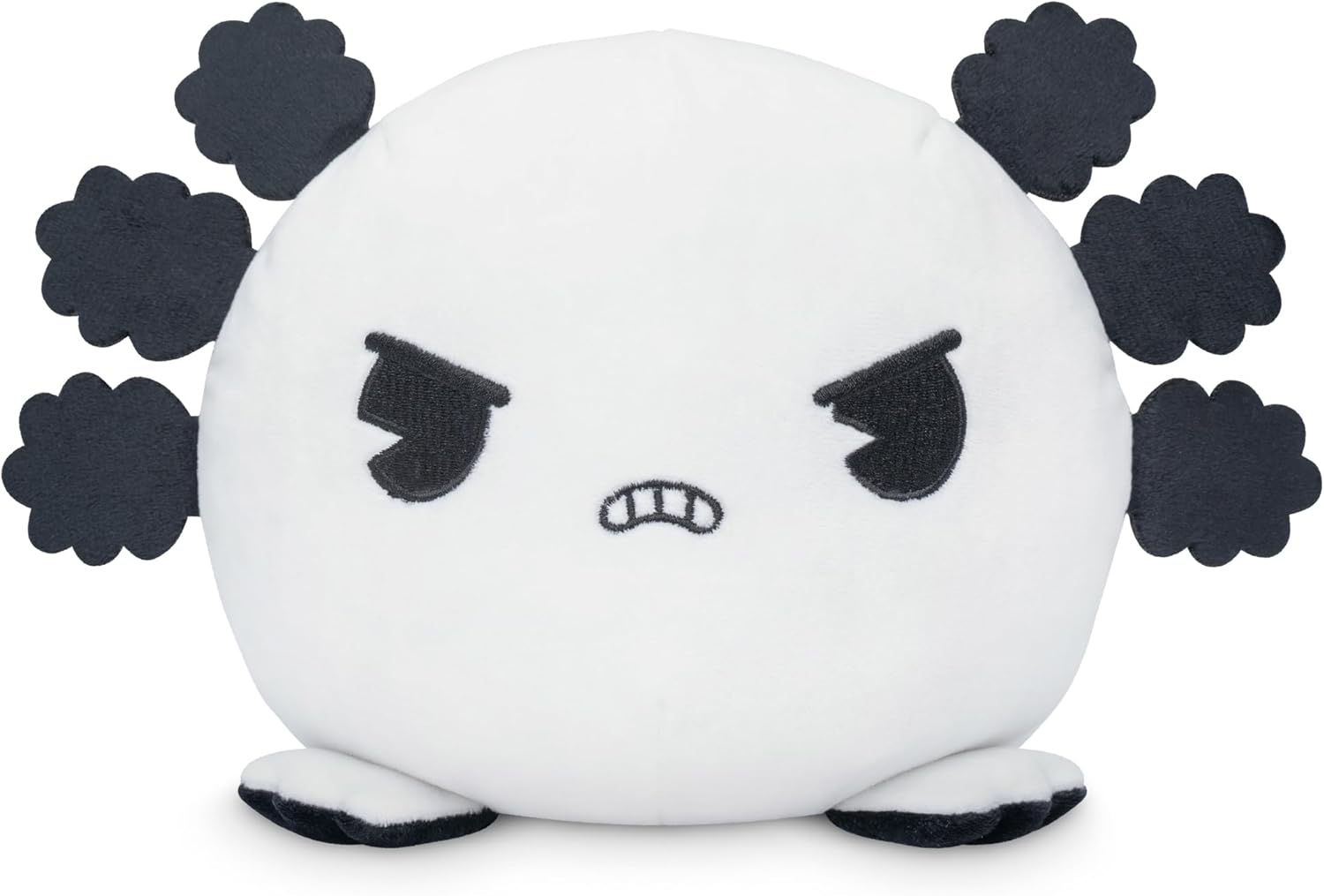 TeeTurtle Reversible 6" Rubber Hose Axolotl Plushie - Black and White Retro Cartoon - Kawaii Soft Cute Stuffed Animals