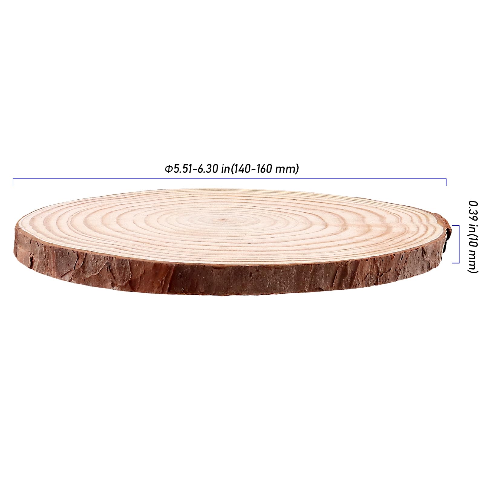 Grote houten schijven met een diameter van 20 cm (18-22 cm), voor doe-het-zelf knutselen en decoreren, 10 stuks ronde berkenhouten boomschijven, natuurlijke berkenschijven als houtdecoratie, houten