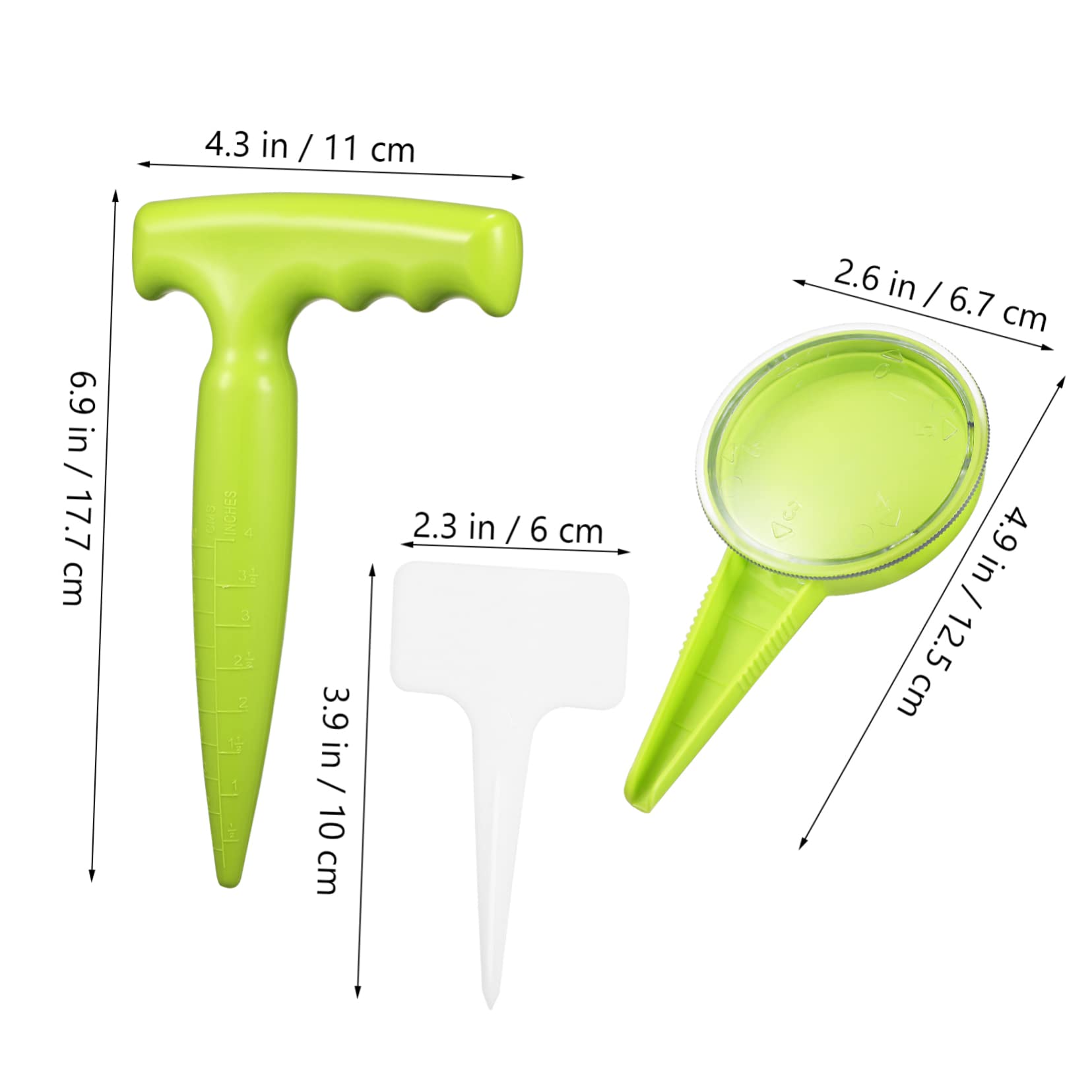 Gogogmee 14Pcs Dispenser with Adjustable Dibbler and Plant Labels Handheld Garden Planter Tool for Precise Sowing for Different and Long Term Use