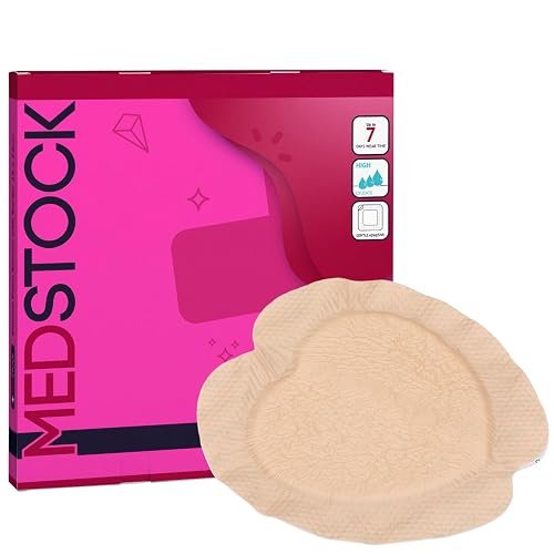 MEDSTOCK Silicone Foam Sacrum Dressing with Border, 7"x7" (Pack of