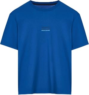 Skechers Essential M Short Sleeve T-Shirt Erkek Mavi Tshirt