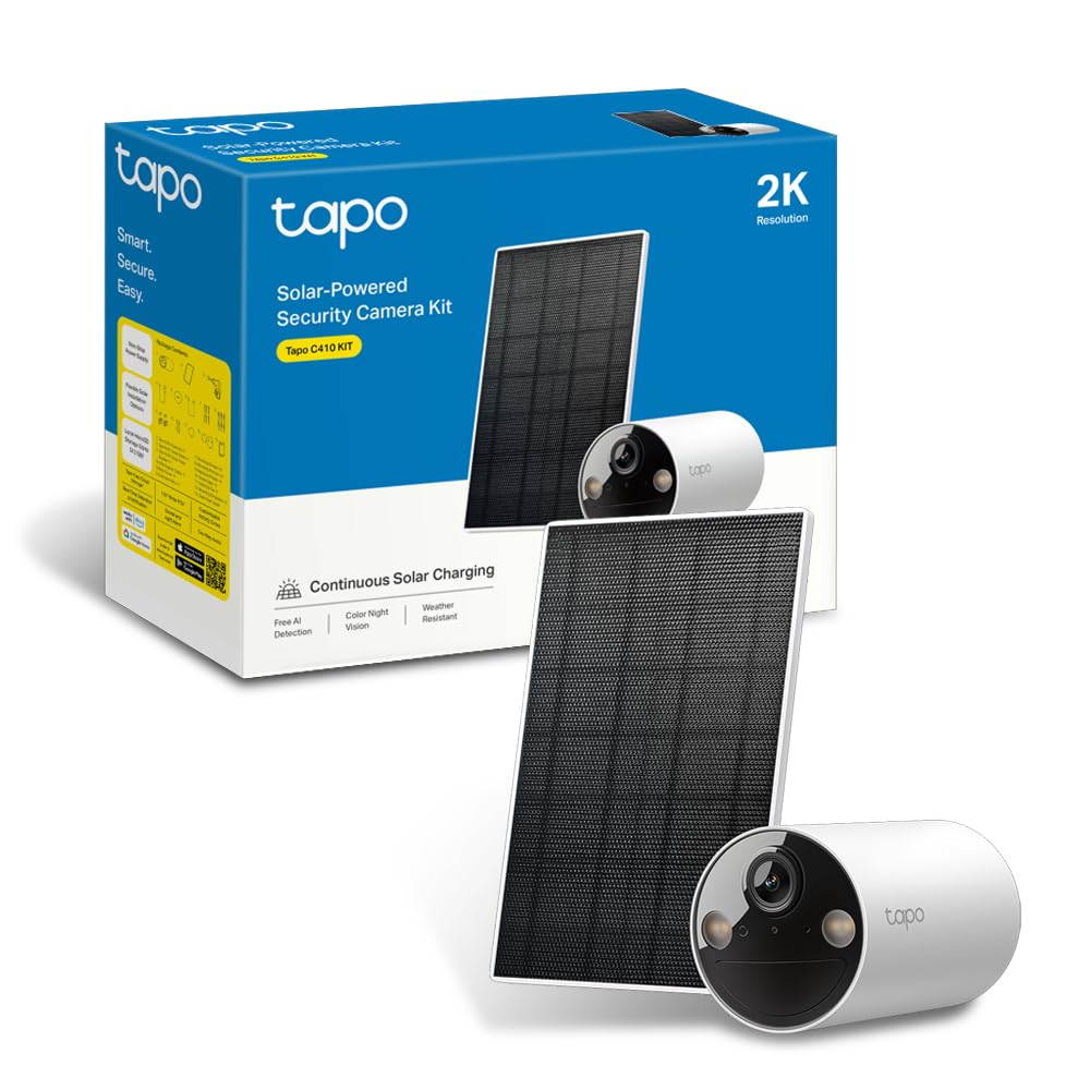 Tapo C410 KIT 2K(3MP) Caméra de Surveillance WiFi Extérieure sans Fil Solaire, IP65 Etanche