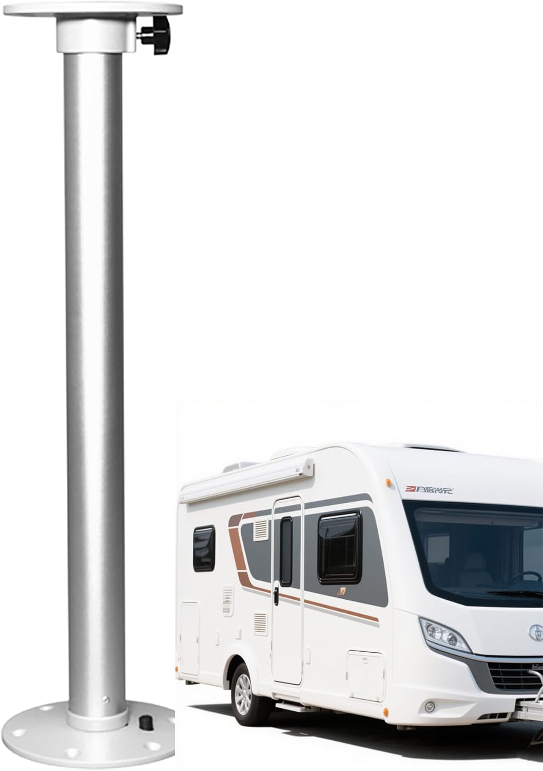 RV Table Leg 695mm/745mm Aluminum Alloy Detachable Table Base, Stand Stable Support, for Camper Van, Motorhome, Caravan, Boat, Yacht Mount (695mm)