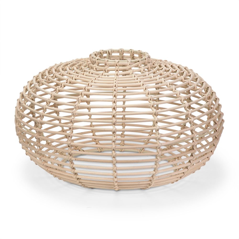 ValueLights | Natural Rattan Lampshade Easy Fit Pendant Ceiling Light for Bedroom Living Room LED Bulb Included | Shades & Home Improvements Essential | 350mm Shade Width