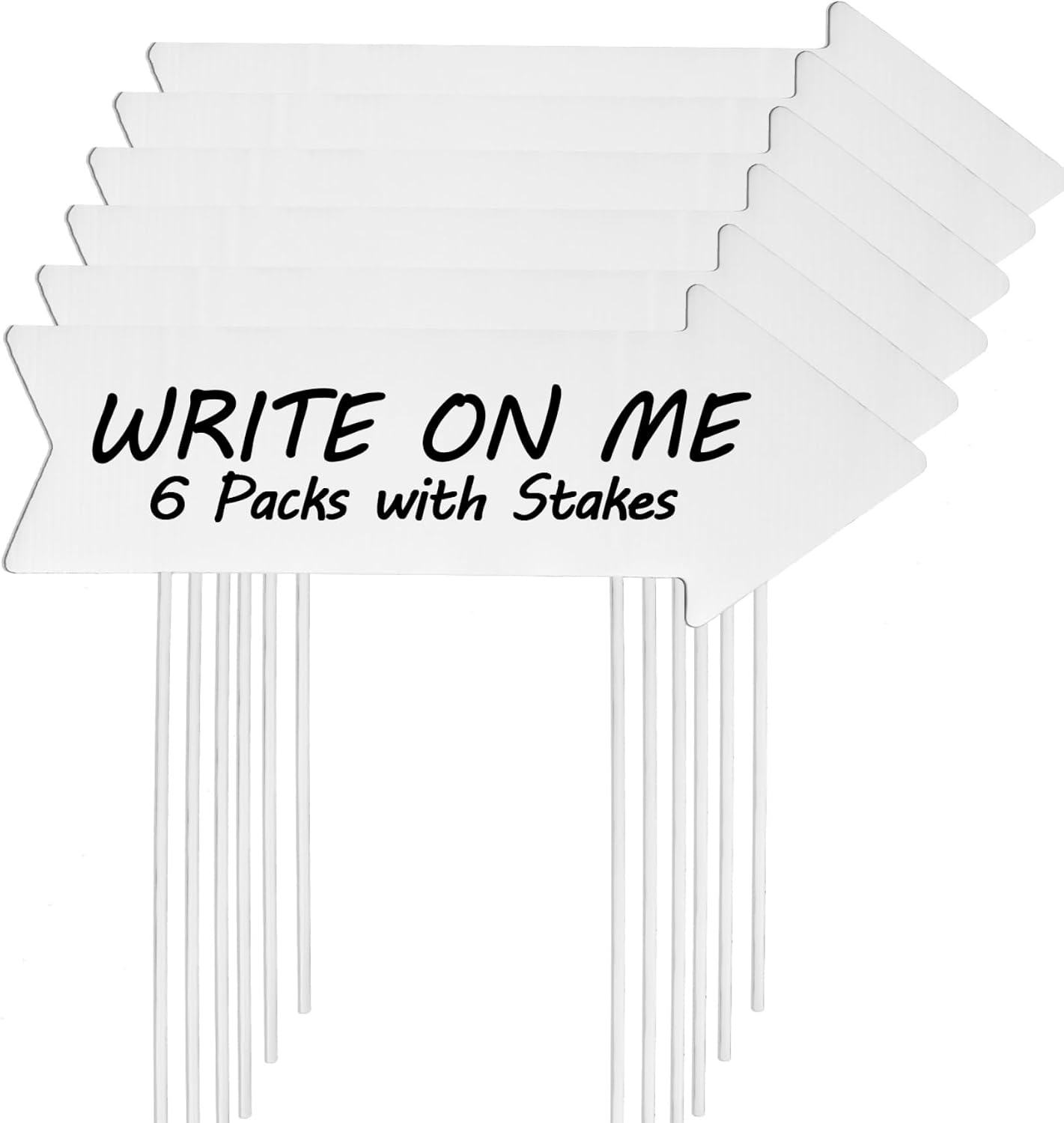 Blank Arrow Signs with Stakes 3 Pack 17 x 6 Inches Wedding Directional Yard Signs with Stakes, This Way Arrow Yard Signs Birthday Party Signs Arrow