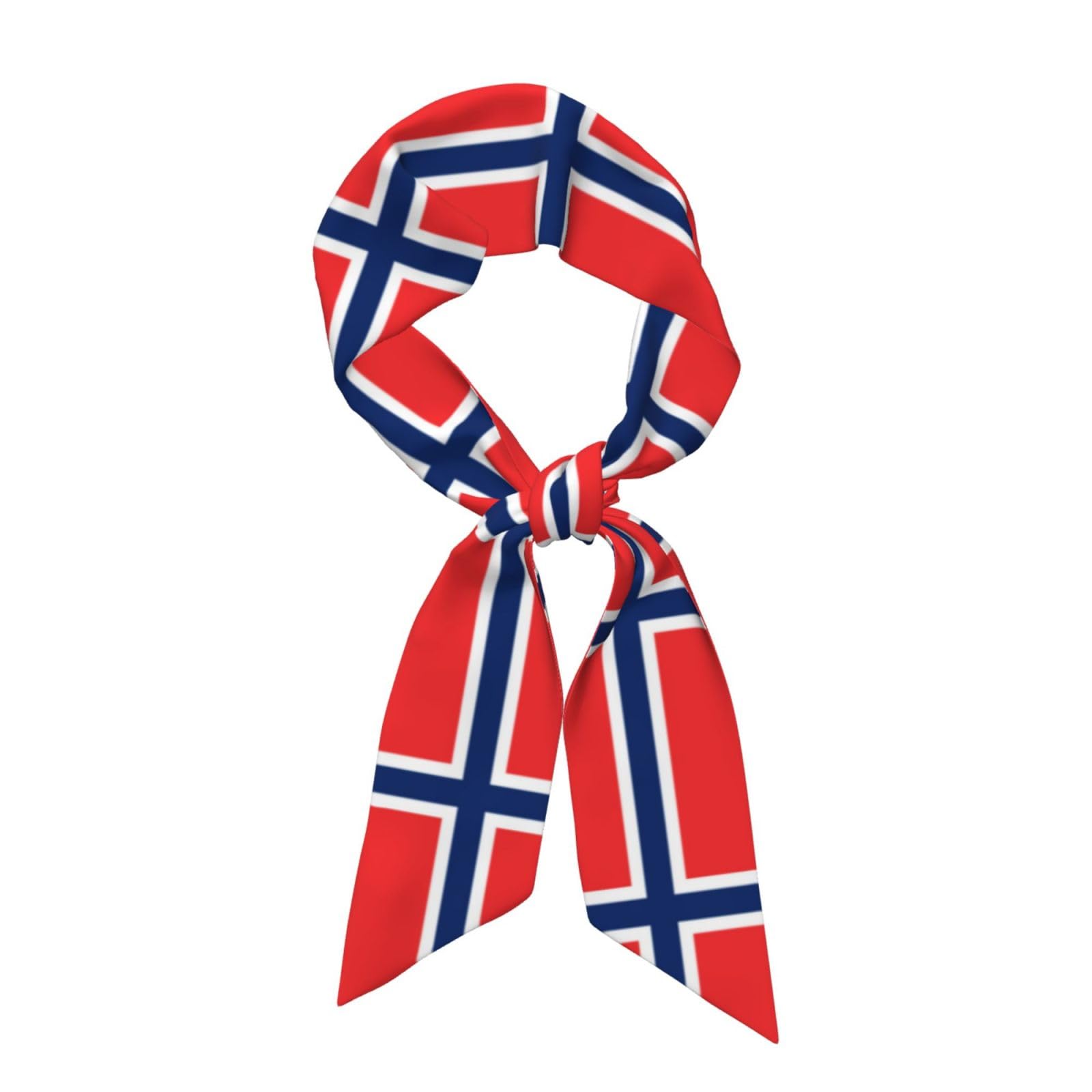 Whjssf Women's Black Norwegian Flag Pattern Fashion Scarf Versatile Style, Soft And Silky For Dates, Travel