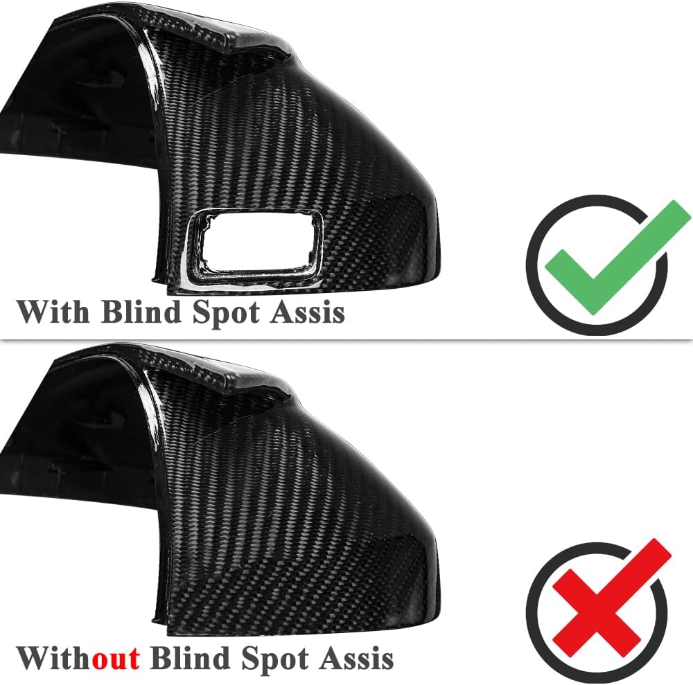 AeroBon Real Carbon Fiber Side Mirror Covers Compatible with 2017-2024 Audi A4 S4 (B9) Sedan With Lane Assist Mirror Caps