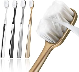 Ultra Soft Nano Toothbrush for Sensitive Teeth and Gums Care, Extra Soft Silko Toothbrush for Adults and People with Braces, 4 Count