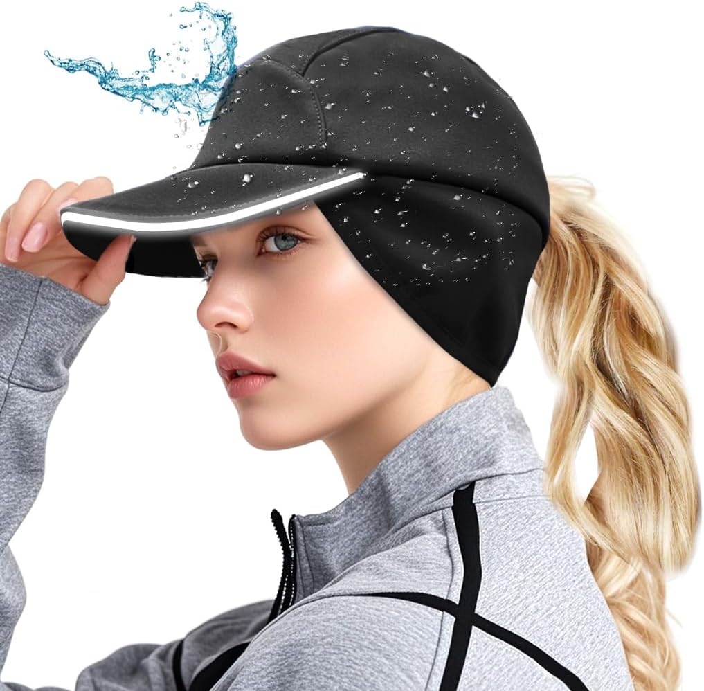 Winter Hat with Ponytail Hole for Women, Pony Tail Hat Waterproof Cap, Stylish Ponytail Winter Hats, Warm, Modern for Outdoor