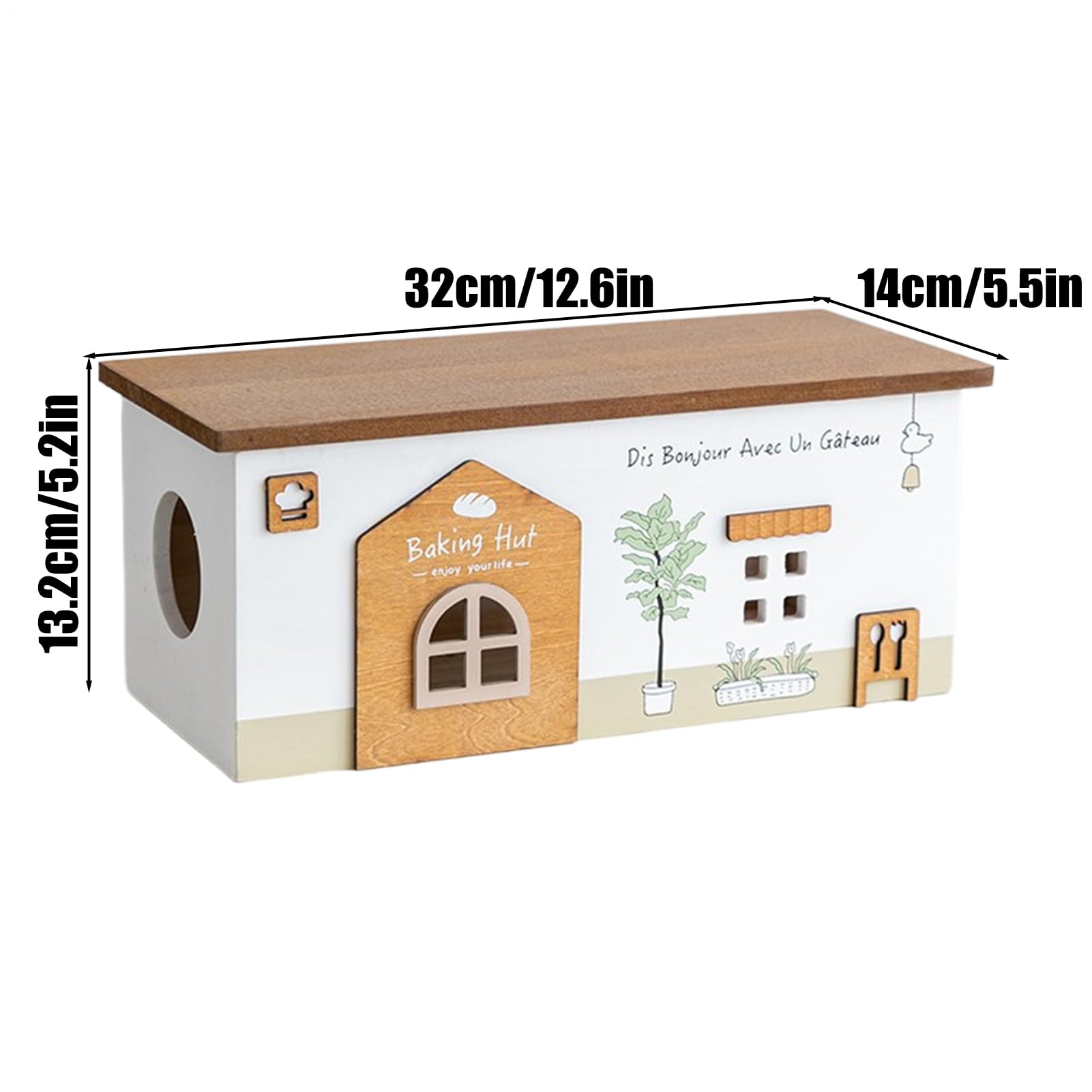 Organizzatore Cavi Cestini Design a Cabina Realizzati in Legno | Custodia Cavi Multiuso Per Scrivania Elettronica Telefono TV Viaggio Esterno