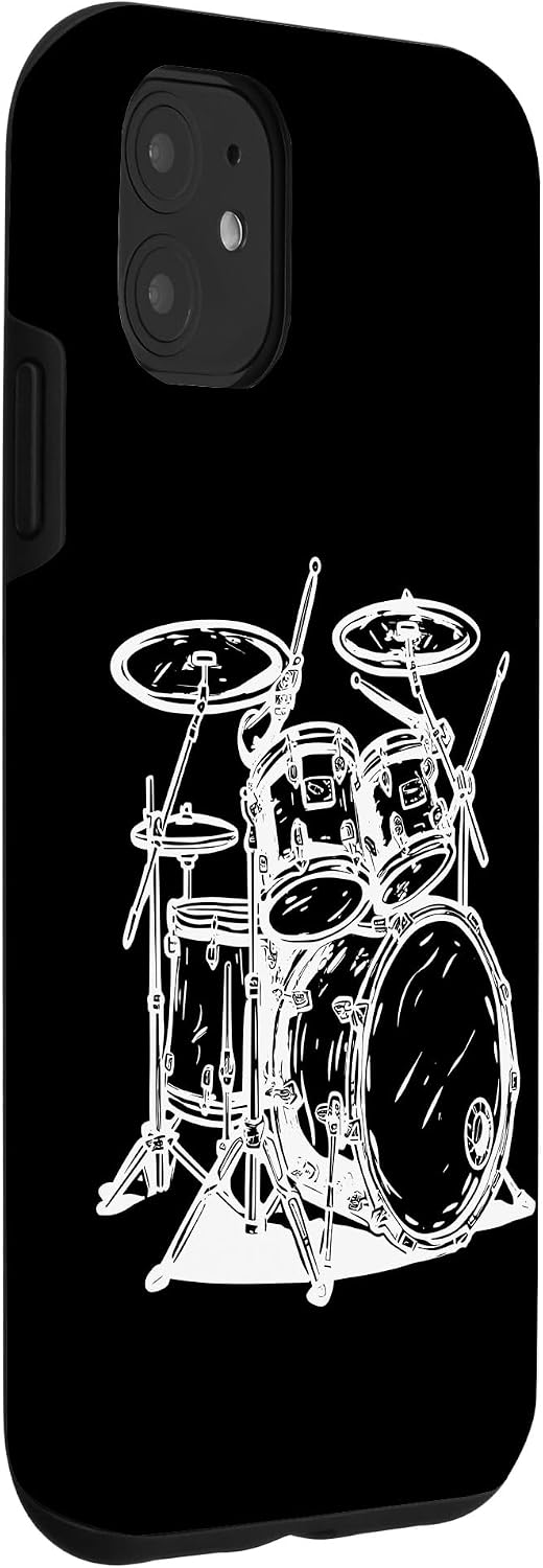 Drum Kit Line Art Music Lover Cymbals Case for iPhone 11 image 3
