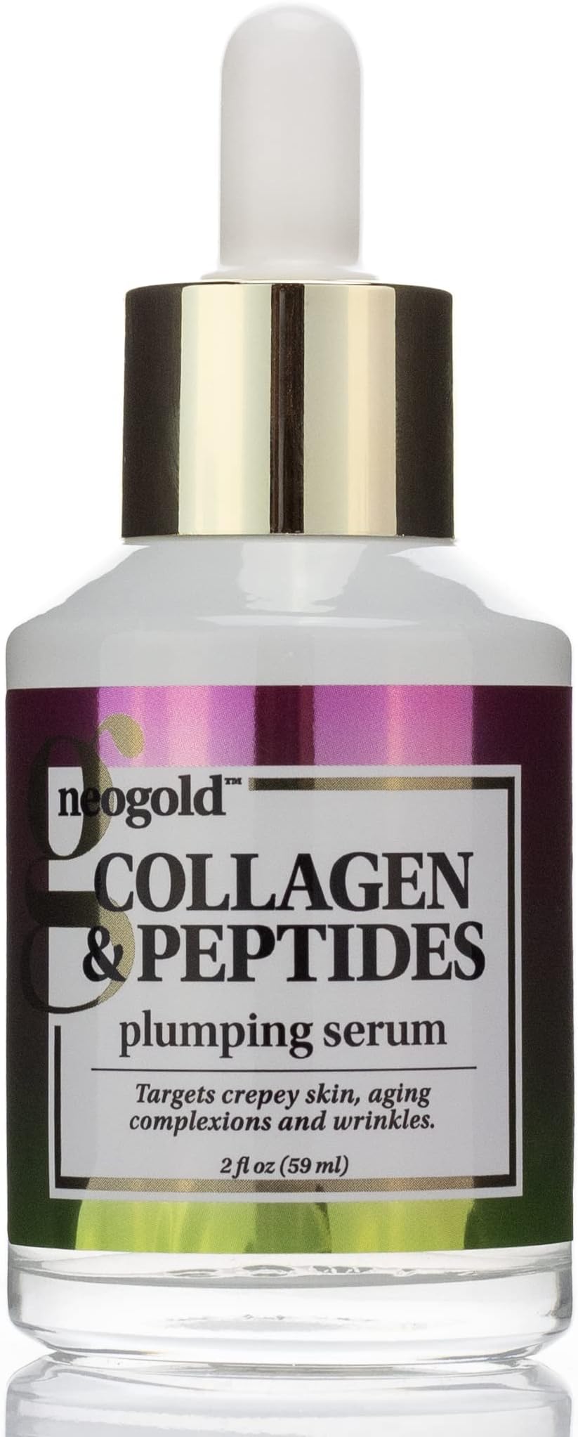 Collagen & Peptides Plumping Skin Care Facial Serum. Anti Aging Neck & Face Skincare Serum Helps Reduce Appearance Of Crepey Skin, Aging Complexions, Sagging Skin, & Wrinkles, Large 2 Fl Oz