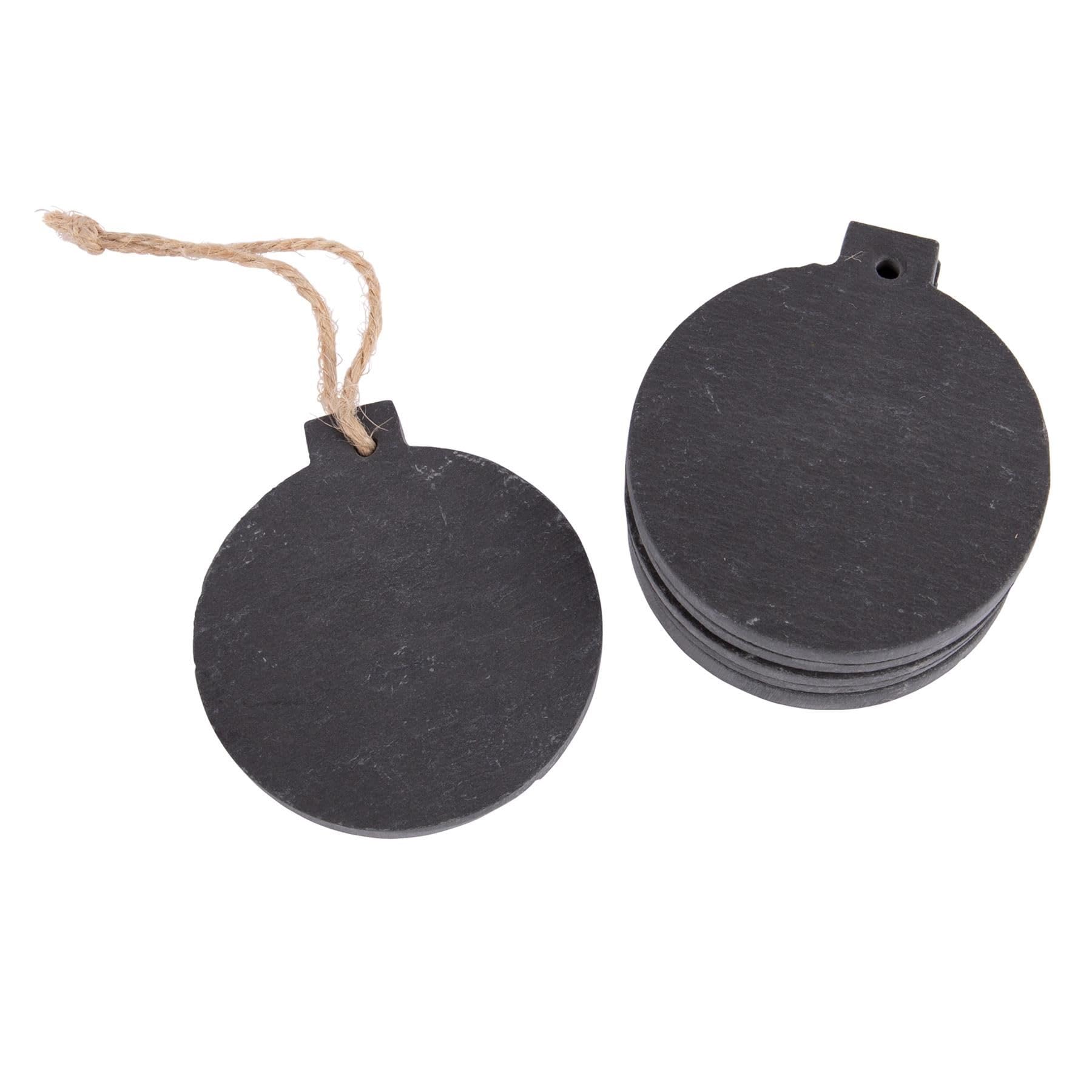 Nicola Spring Grey Slate Christmas Tree Decorations - 7 X 8Cm - Bauble - Pack Of 6 - Xmas Decor Hanging Winter Holiday Ornament Keepsake Decorations For Christmas Trees, Wreath, Garland