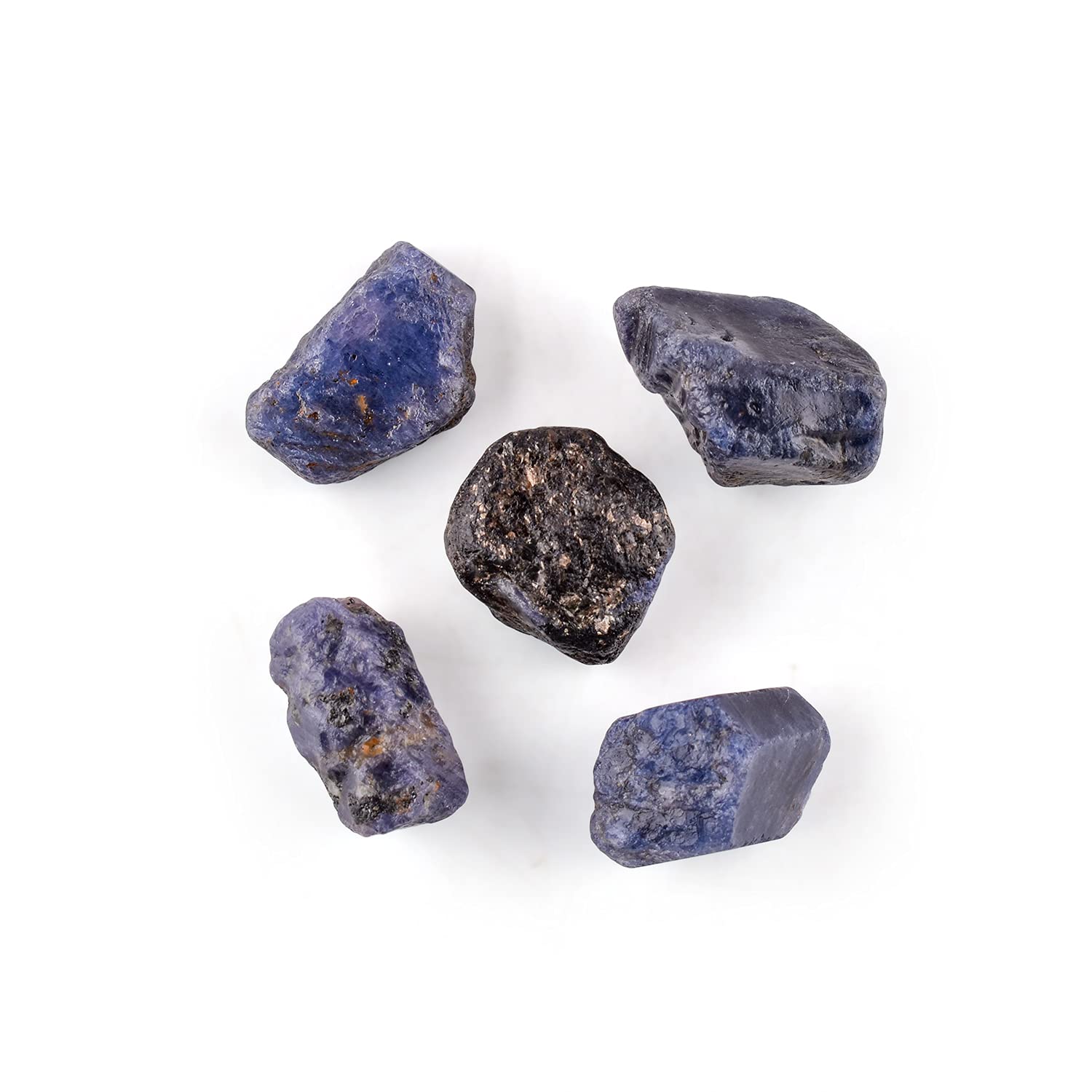5pcs Natural Raw African Blue Sapphire Gemstone Rough for Jewelry Making, Spiritual Energy Crystal, Raw Crystals Supplies, Wire Wrapping, Chakra Healing Stone, Birthstones, DIY, Gift Stone