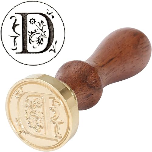 Miniatura 4 de Yoption Classic timbre para estampar en cera, 26 letras de la A a la Z, retro, D