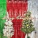 2 Pack Green Foil Fringe Curtains Streamers Party Decorations 3.3 x 8.2 ft, Tinsel Curtain Fringe Backdrop for Parties, Door Fringe Birthday Streamers, Photo Booth Backdrops, Party Decor