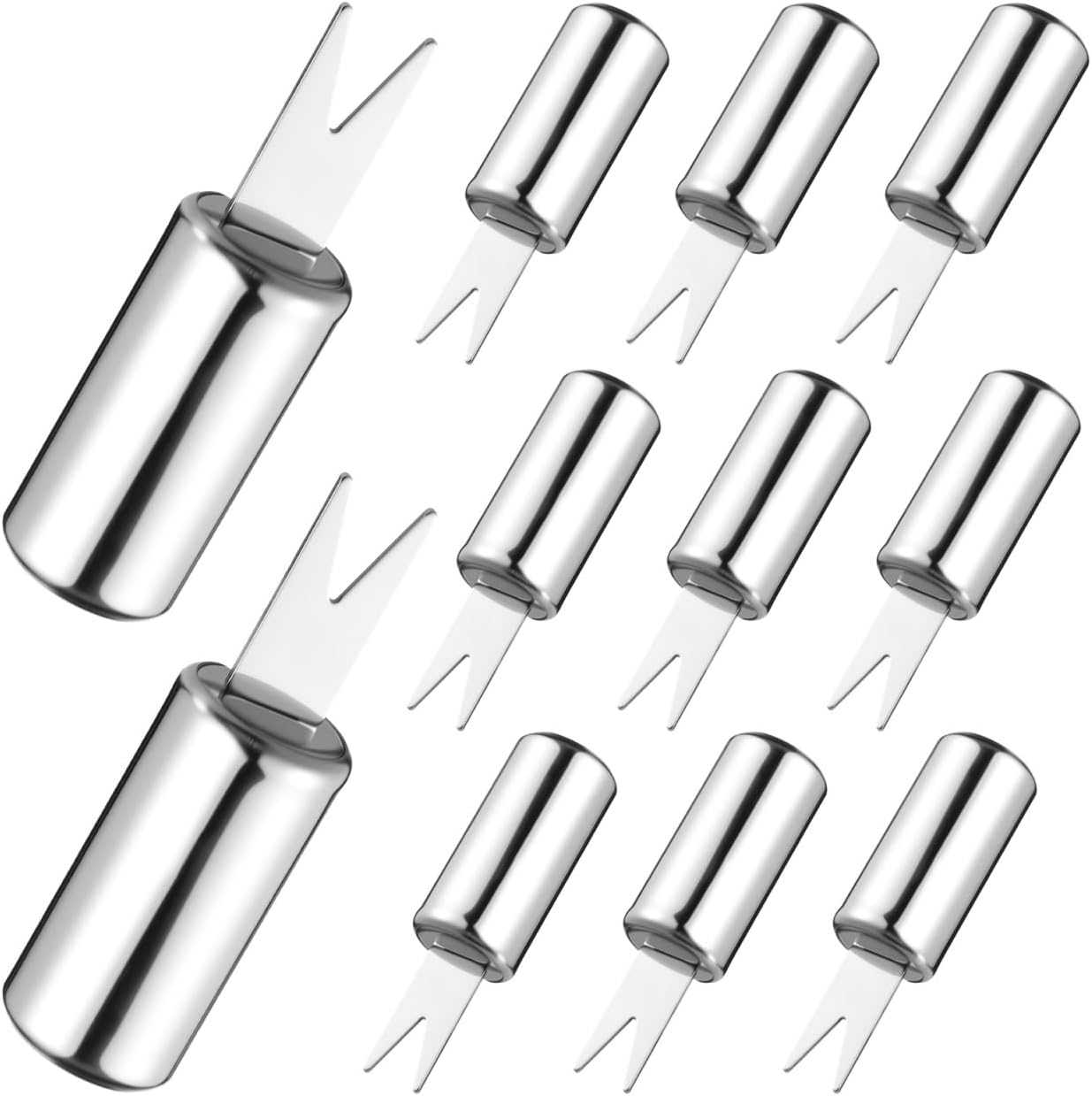 Luxshiny 10 Pack Stainless Steel Corn Forks 2.44 Inch Fruit Forks for Outdoor Cooking Bbq Party Supplies Charcuterie Sticks and Appetizer