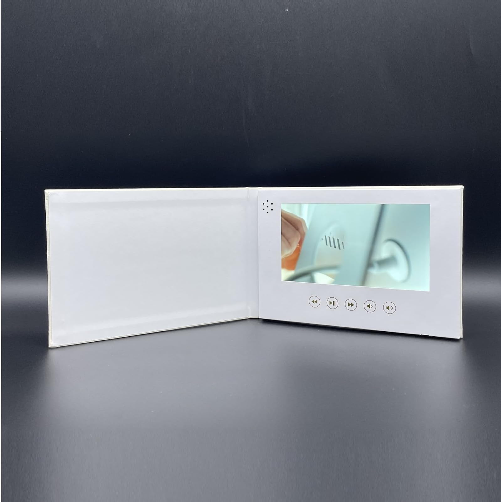Video Greeting Card, Electronic Video Brochure with LCD Screen, Support Picture and Video DIY, Wedding Decorations and Gift(7in)