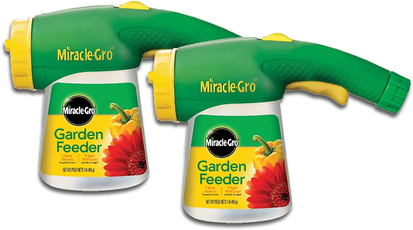 Miracle-Gro Garden Feeder with Water Soluble All Purpose Plant Food - Plant Fertilizer, Hose-end Feeder for Outdoors, 1 lb. (2-Pack)