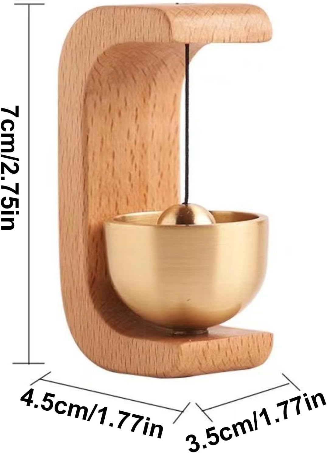Door Chime for Entrance [3PCS] Magnetic Brass Doorbell | Handmade Wooden Doorbell Shopkeepers Bell for Door Opening | Wooden Magnetic Door Bell Chime for Entrance | Welcome Doorbell